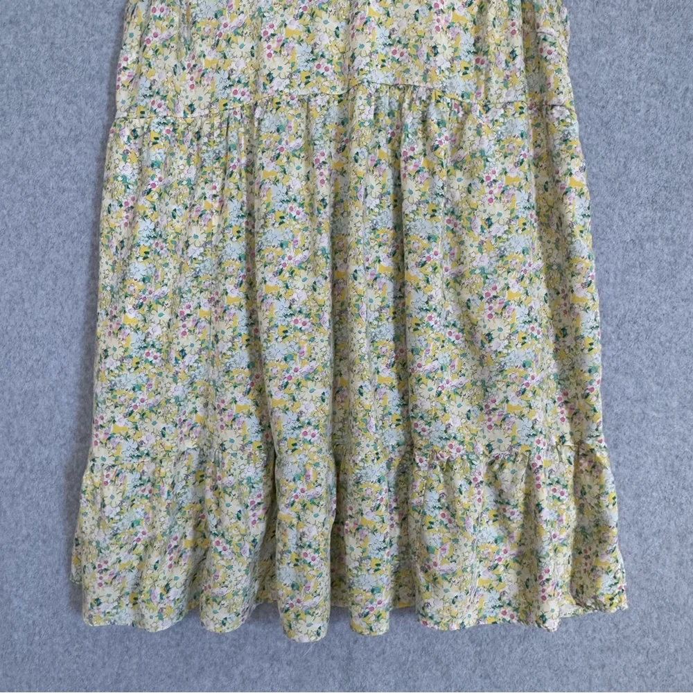 Torrid Yellow Floral Dress Womens 1 1X 14-16 Mini Challis Tiered Sleeveless Tank - Picture 4 of 14